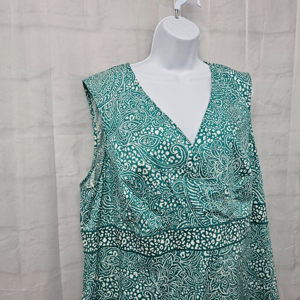 Croft & Barrow Dress Green Sleeveless Floral Boho Cottage 3X - Picture 3 of 14